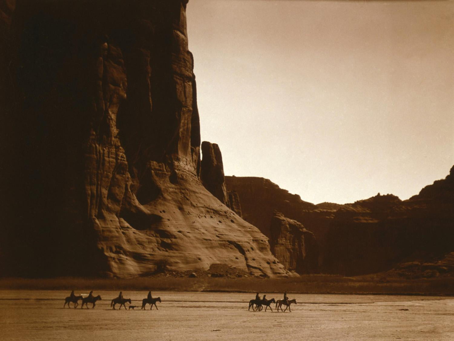 Navajos Canyon De Chelly Sepia Canvas Print for Kids