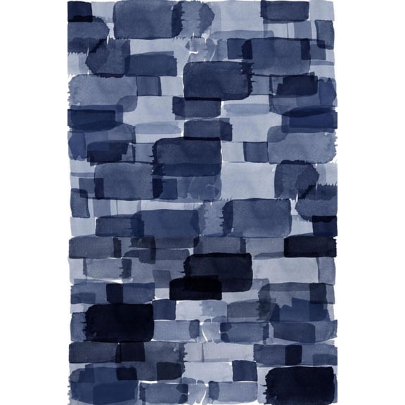 Art.com Navy Blue Watercolor Block Art Print by Urban Epiphany, 12" x 18"