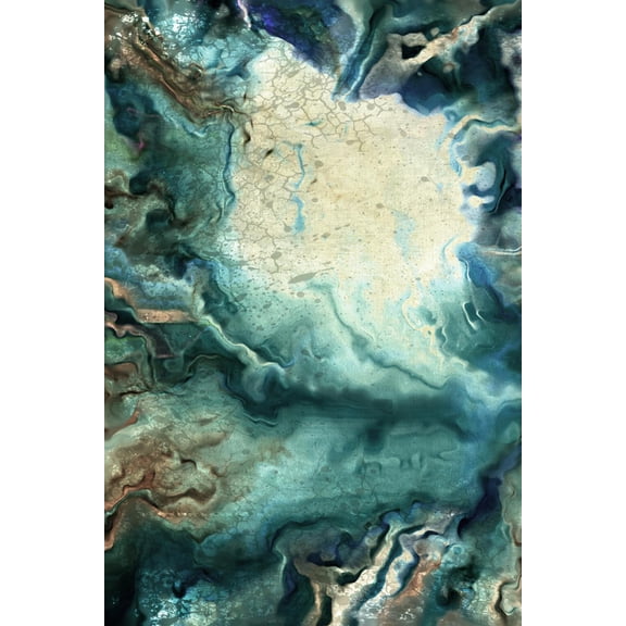 Art.com Neo Teal 1 Art Print by Kimberly Allen, 24" x 36"