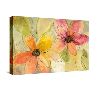 Art.com Neon Floral V2 Stretched Canvas Print Wall Art by Silvia Vassileva, 18" x 12"