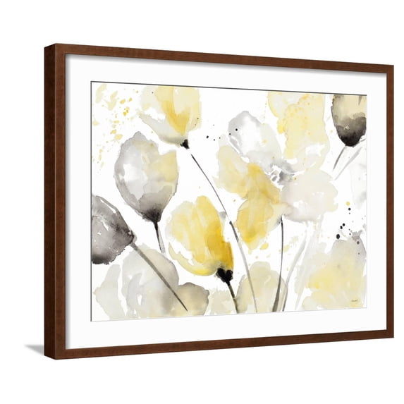 Art.com Neutral Abstract Floral II Art Print by Lanie Loreth, Brown Frame Wall Art, 29" x 23"
