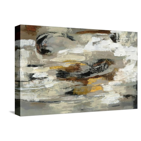 Art.com Neutral Abstract Gray Stretched Canvas Print Wall Art by Silvia Vassileva, 18" x 12"