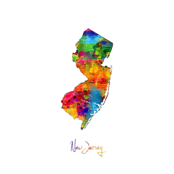 Art.com New Jersey Map Art Print by Michael Tompsett, 12" x 16"