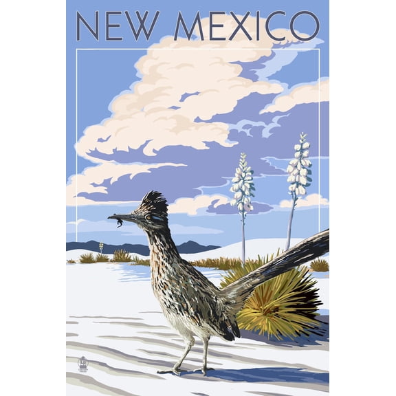 Art.com New Mexico - Roadrunner Scene Art Print by Lantern Press, 16" x 24"