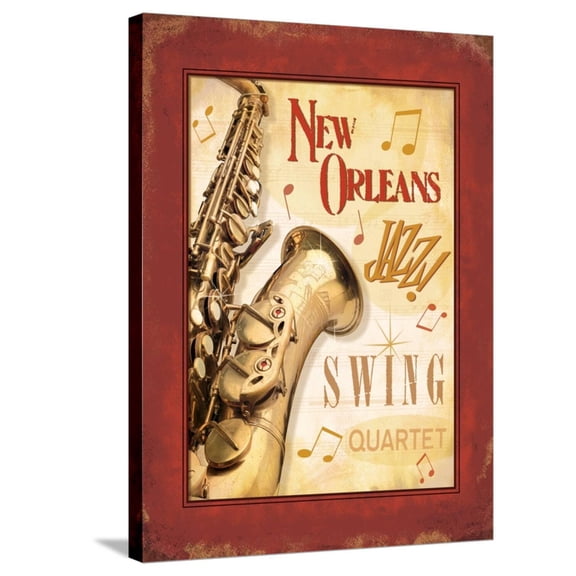 Art.com New Orleans Jazz II Stretched Canvas Print Wall Art by Pela Design, 24" x 32"