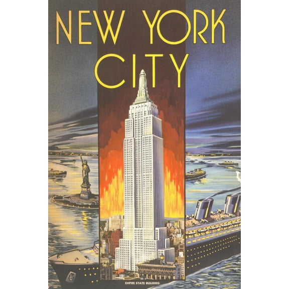 Art.com New York City, Empire State Building Art Print, 16" x 24"