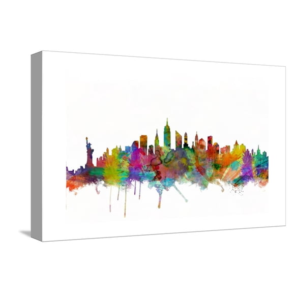 Art.com New York City Skyline Stretched Canvas Print Wall Art by Michael Tompsett, 18" x 12"