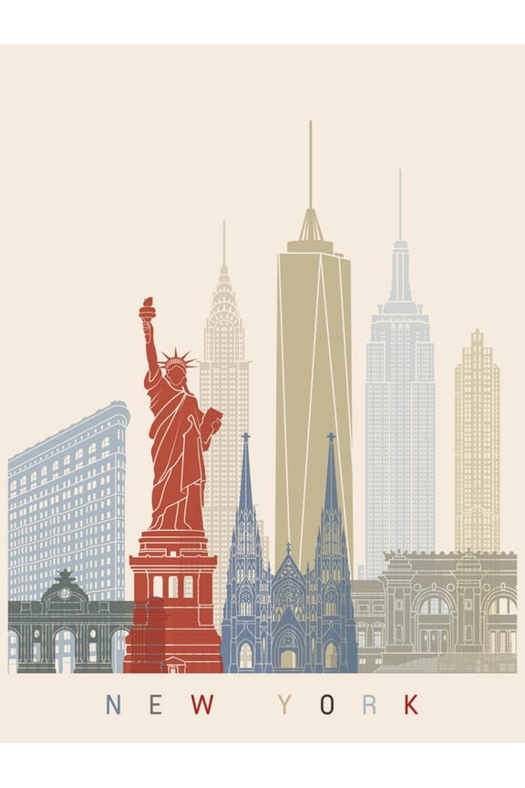 New York Skyline Poster Art Print by paulrommer, 18" x 24"