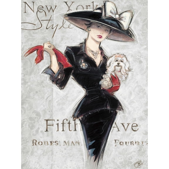 Art.com New York Style Lady Art Print by Chad Barrett, 12" x 16"