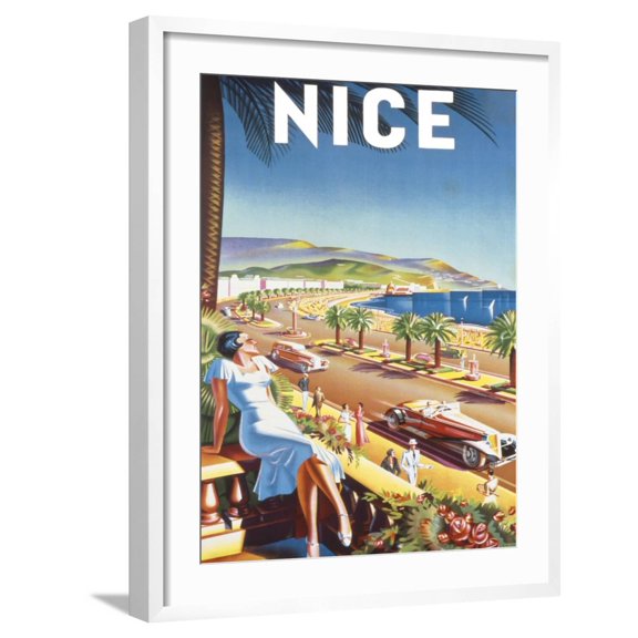 Art.com Nice Art Print by De'Hey, White Frame Wall Art, 23" x 29"