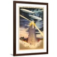 thumbnail image 1 of Art.com Night, Blimps over Central Trust, Akron, Ohio Art Print, Brown Frame Wall Art, 32" x 44", 1 of 5