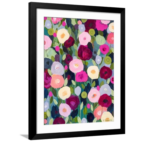 Art.com Night Garden Art Print by Carrie Schmitt, Black Frame Wall Art, 32" x 40"