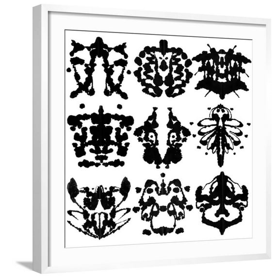 Art.com Nine Rorschach Test Art Print by akova, White Frame Wall Art, 29" x 29"