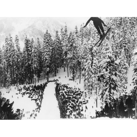 Art.com Nordal Kaldahl of Canada Won the Northwest Ski Jumping Championship, at Big Hill, Cascade Mountains Premium Photographic Print, 16" x 12"