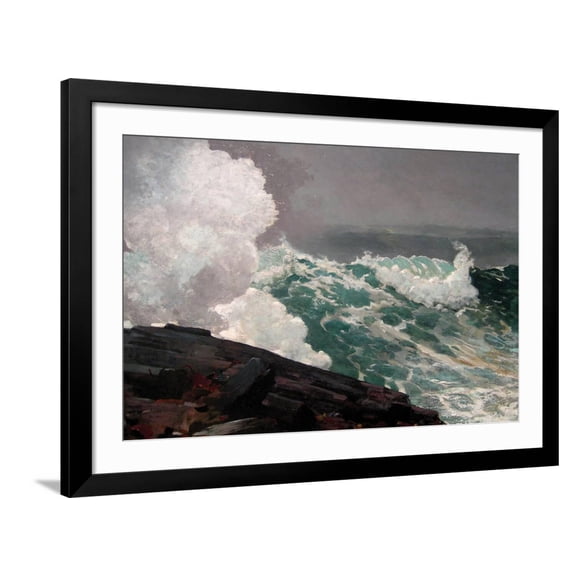Art.com Northeaster Art Print by Winslow Homer, Black Frame Wall Art, 44" x 32"