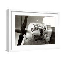 Art.com Nose Art, Sack Happy Pin-Up Art Print, White Frame Wall Art, 23" x 17"