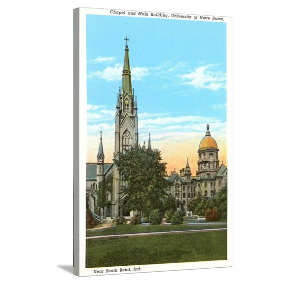 Art.com Notre Dame, South Bend, Indiana Stretched Canvas Print Wall Art, 24" x 36"