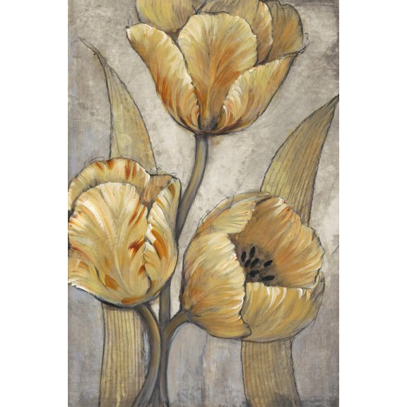 Art.com Ochre & Grey Tulips I Art Print by Tim O'toole, 16" x 24"
