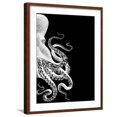 thumbnail image 1 of Art.com Octopus Black and White b Art Print by Fab Funky, Brown Frame Wall Art, 23" x 29", 1 of 5