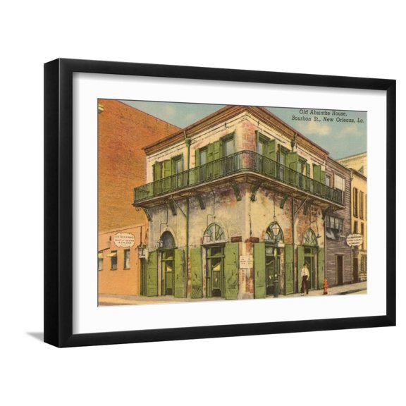 Art.com Old Absinthe House, New Orleans, Louisiana Art Print, Black Frame Wall Art, 23" x 17"