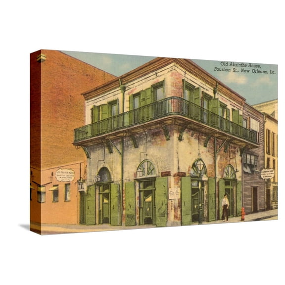 Art.com Old Absinthe House, New Orleans, Louisiana Stretched Canvas Print Wall Art, 18" x 12"