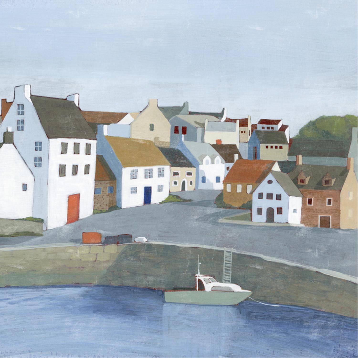 Grace Popp Coastal Village Canvas Wall Art Print 16 x 16