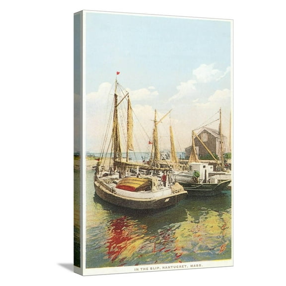 Art.com Old Fishing Boats, Nantucket, Massachusetts Stretched Canvas Print Wall Art, 12" x 18"