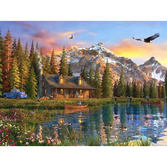 Art.com Old Log Cabin Art Print by Dominic Davison, 16" x 12"