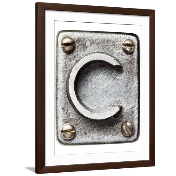Art.com Old Metal Alphabet Letter C Art Print by donatas1205, Brown Frame Wall Art, 32" x 40"