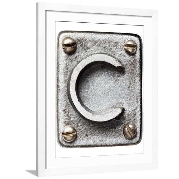 Art.com Old Metal Alphabet Letter C Art Print by donatas1205, White Frame Wall Art, 32" x 40"