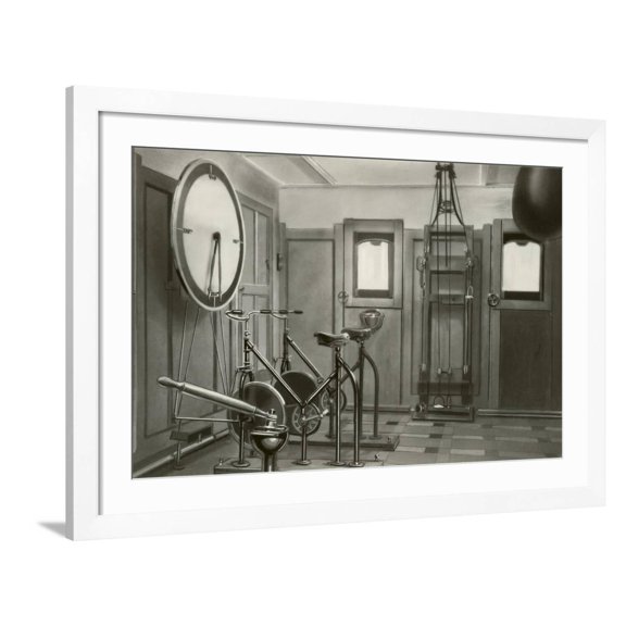 Art.com Old Work Out Gym Art Print, White Frame Wall Art, 44" x 32"