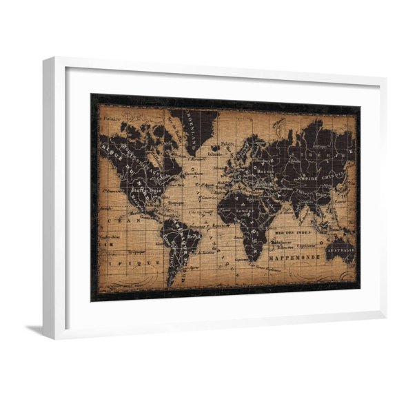 Art.com Old World Map Art Print, White Frame Wall Art, 29" x 21"