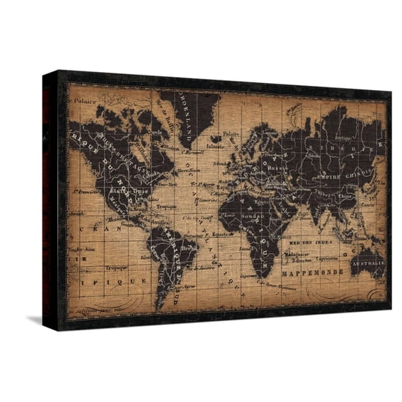 Art.com Old World Map Stretched Canvas Print Wall Art, 18" x 12"