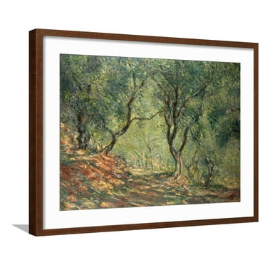 Art.com Olive Grove in the Moreno Garden, 1884 Giclee Print by Claude Monet, Brown Frame Wall Art, 29" x 23"
