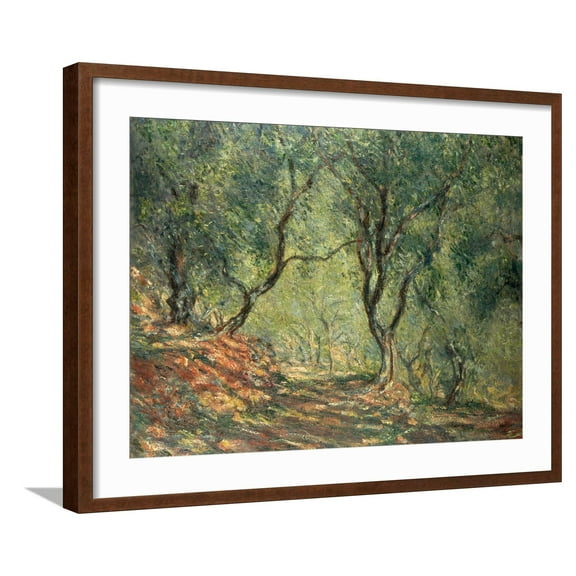 Art.com Olive Grove in the Moreno Garden, 1884 Giclee Print by Claude Monet, Brown Frame Wall Art, 29" x 23"