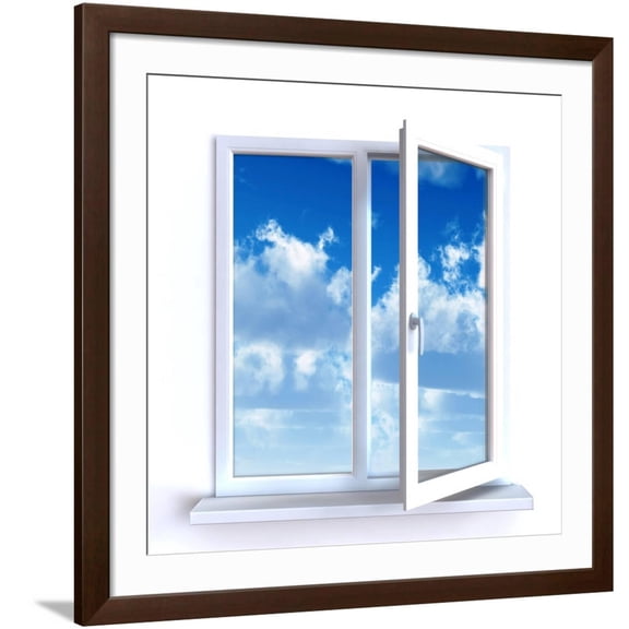 Art.com Open Window Art Print by Serp, Brown Frame Wall Art, 38" x 38"