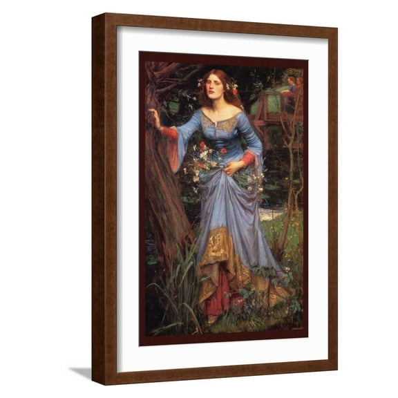 Art.com Ophelia Art Print by John William Waterhouse, Brown Frame Wall Art, 17" x 23"