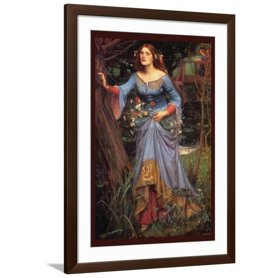 Art.com Ophelia Art Print by John William Waterhouse, Brown Frame Wall Art, 32" x 44"