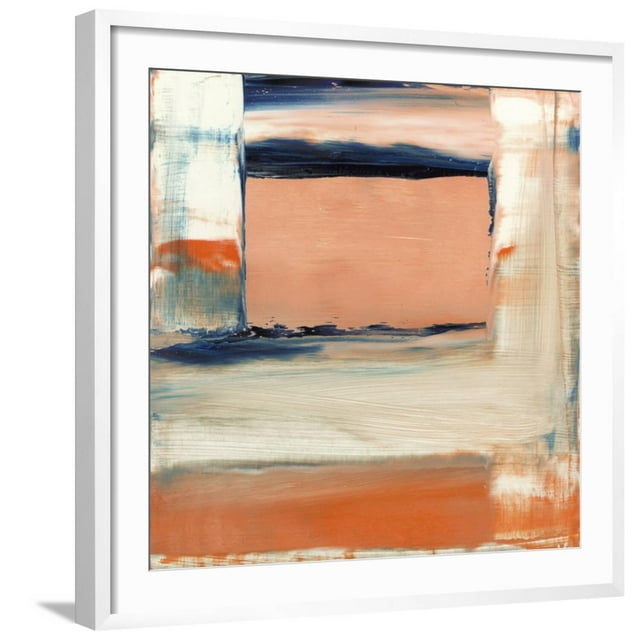 Orange & Blue II Art Print by Sharon Gordon, White Frame Wall