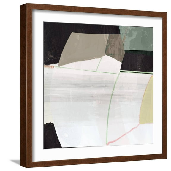 Art.com Orange Lines II Art Print, Brown Frame Wall Art, 21" x 21"