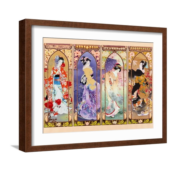 Art.com Oriental Gate Art Print by Haruyo Morita, Brown Frame Wall Art, 21" x 17"