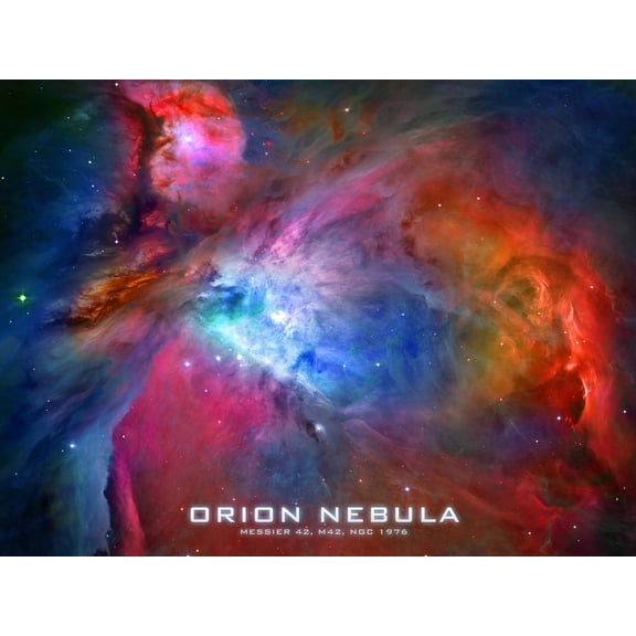 Art.com Orion Nebula Text Space Photo Poster Print Art Print, 16" x 12"