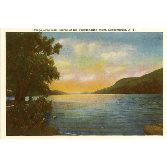 Art.com Otsego Lake, Susquehanna River, New York Art Print, 36" x 24"