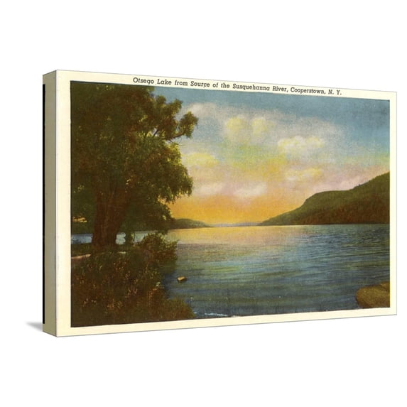 Art.com Otsego Lake, Susquehanna River, New York Stretched Canvas Print Wall Art, 24" x 16"