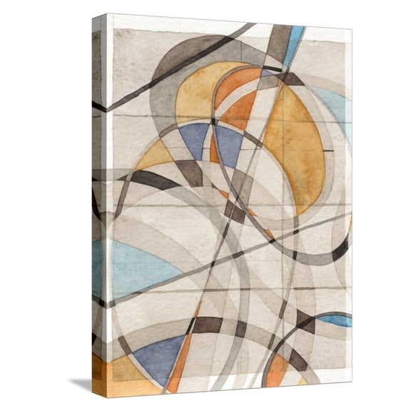 Art.com Ovals & Lines I Stretched Canvas Print Wall Art by Nikki Galapon, 12" x 16"