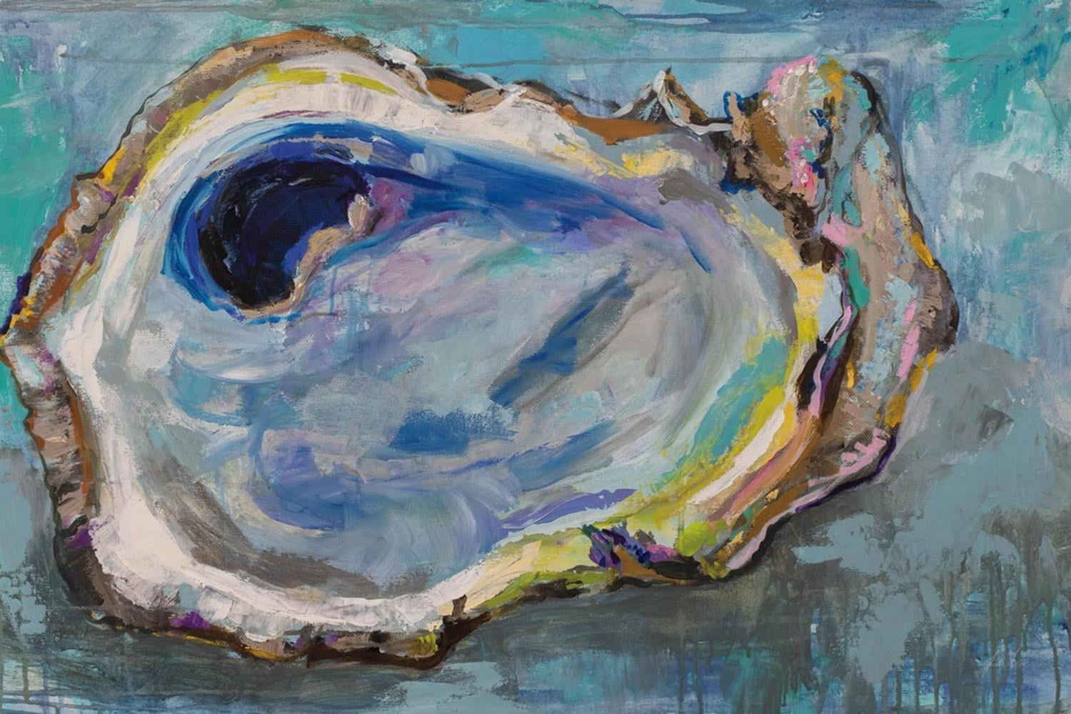 Colorful Oyster Canvas Print for Kids Room, 24" x 36"