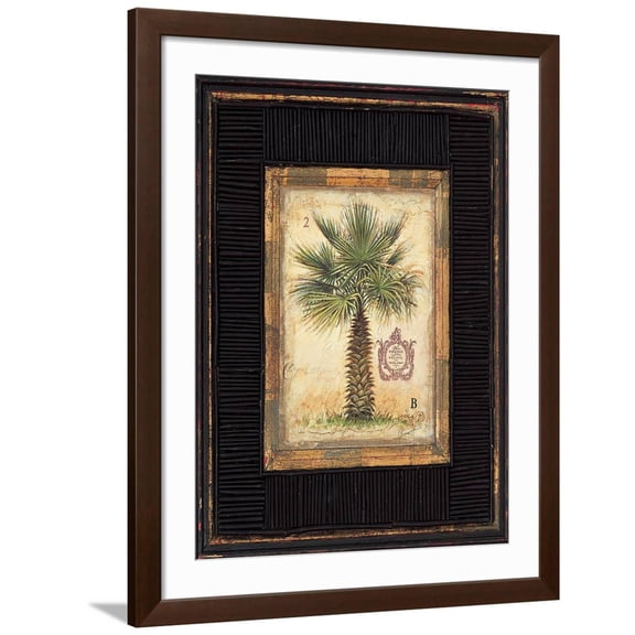 Art.com Pacific Palm Art Print by Chad Barrett, Brown Frame Wall Art, 32" x 40"
