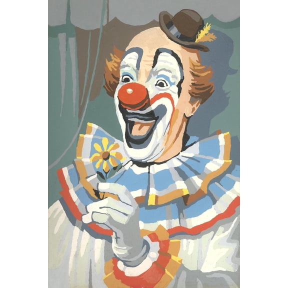 Art.com Paint by Numbers, Clown Art Print, 12" x 18"
