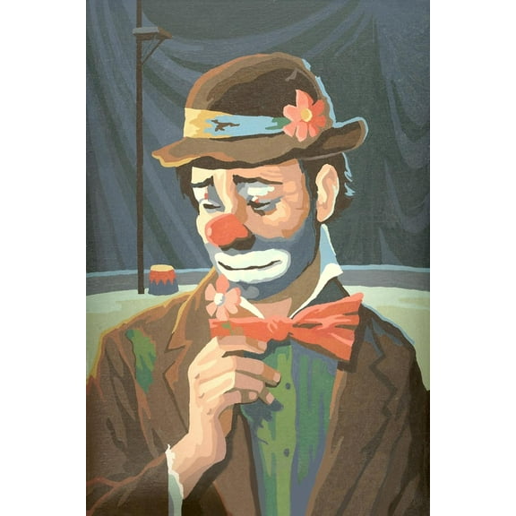 Art.com Paint by Numbers, Sad Clown Art Print, 12" x 18"