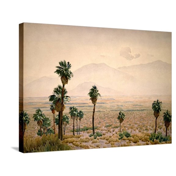 Art.com Palm Springs Desert Stretched Canvas Print Wall Art by Gunnar Widforss, 32" x 24"